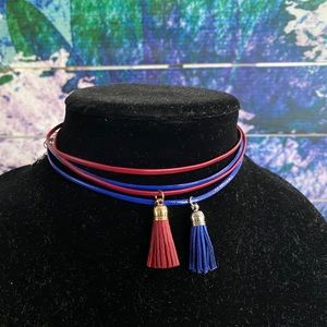 Tassel Necklace or Bracelet Vegan Leather